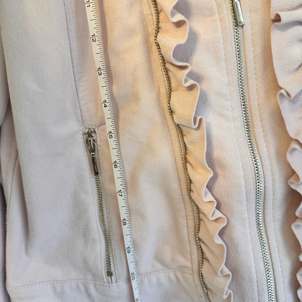 Lysse Light Pink Ruffle Front Zip Jacket - Picture 3 of 6